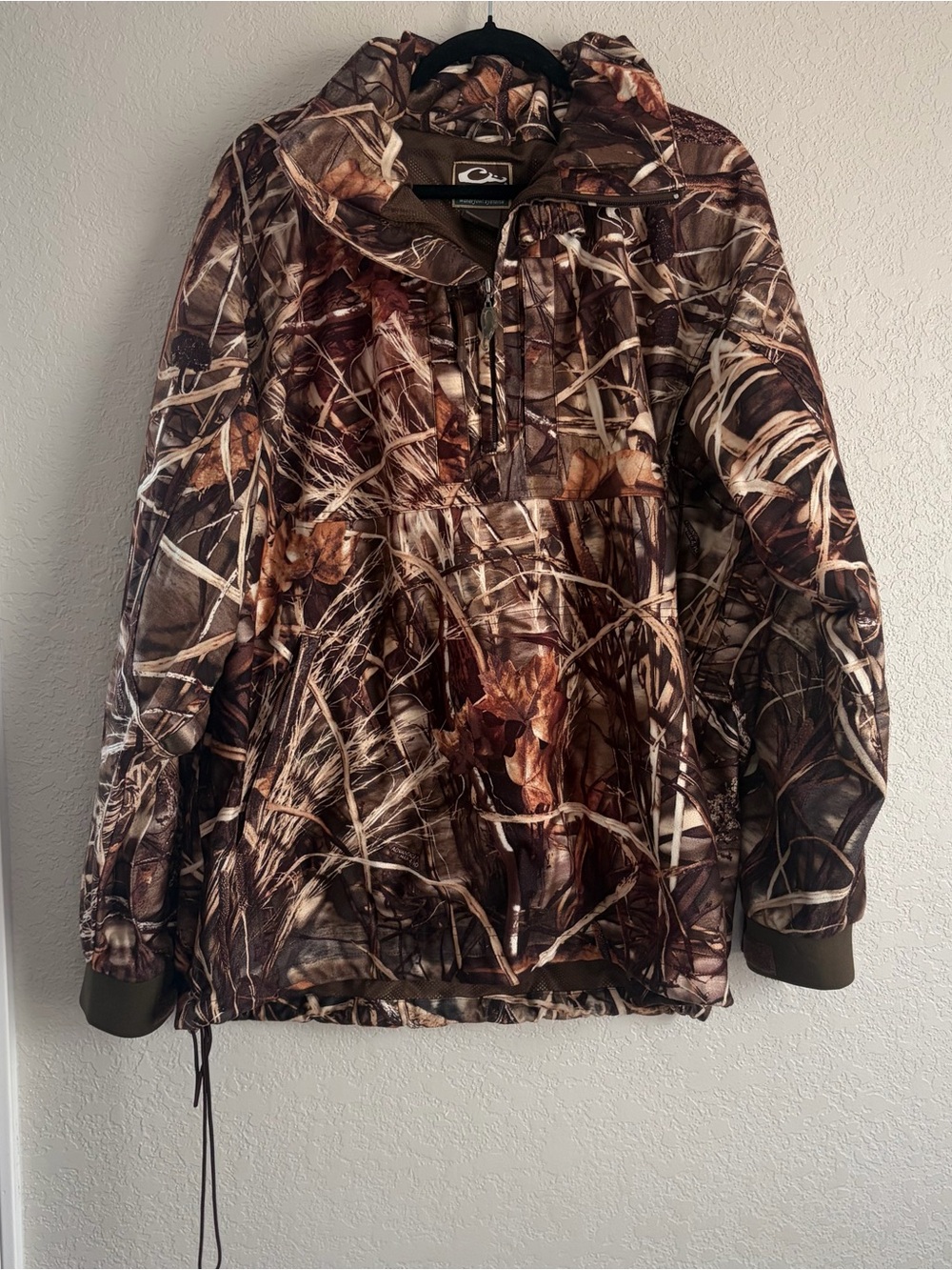 Drake Waterfowl Systems Men's Size XL 1/4 Zip Camo Hunting Pullover Jacket